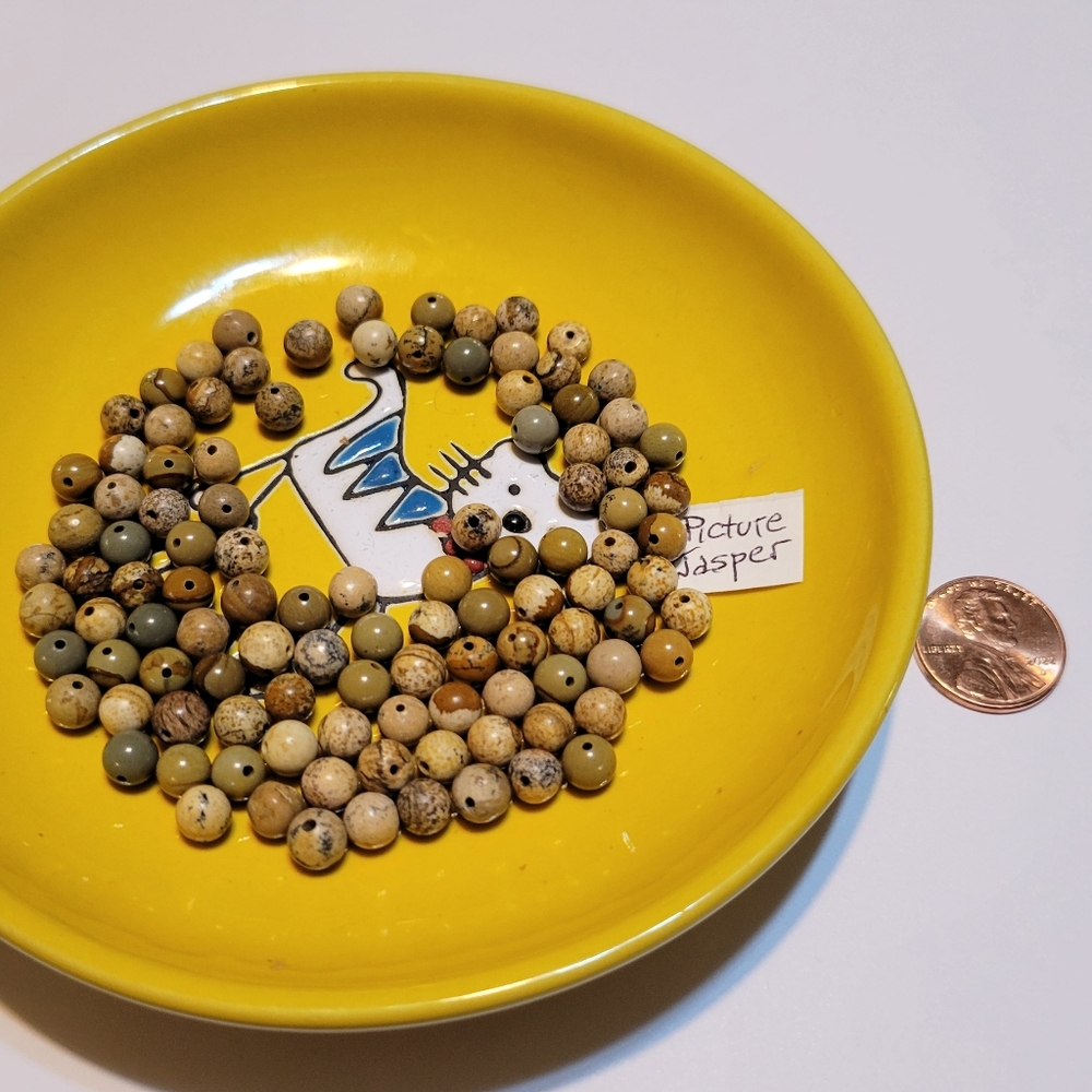 DESTASH Picture Jasper beads
